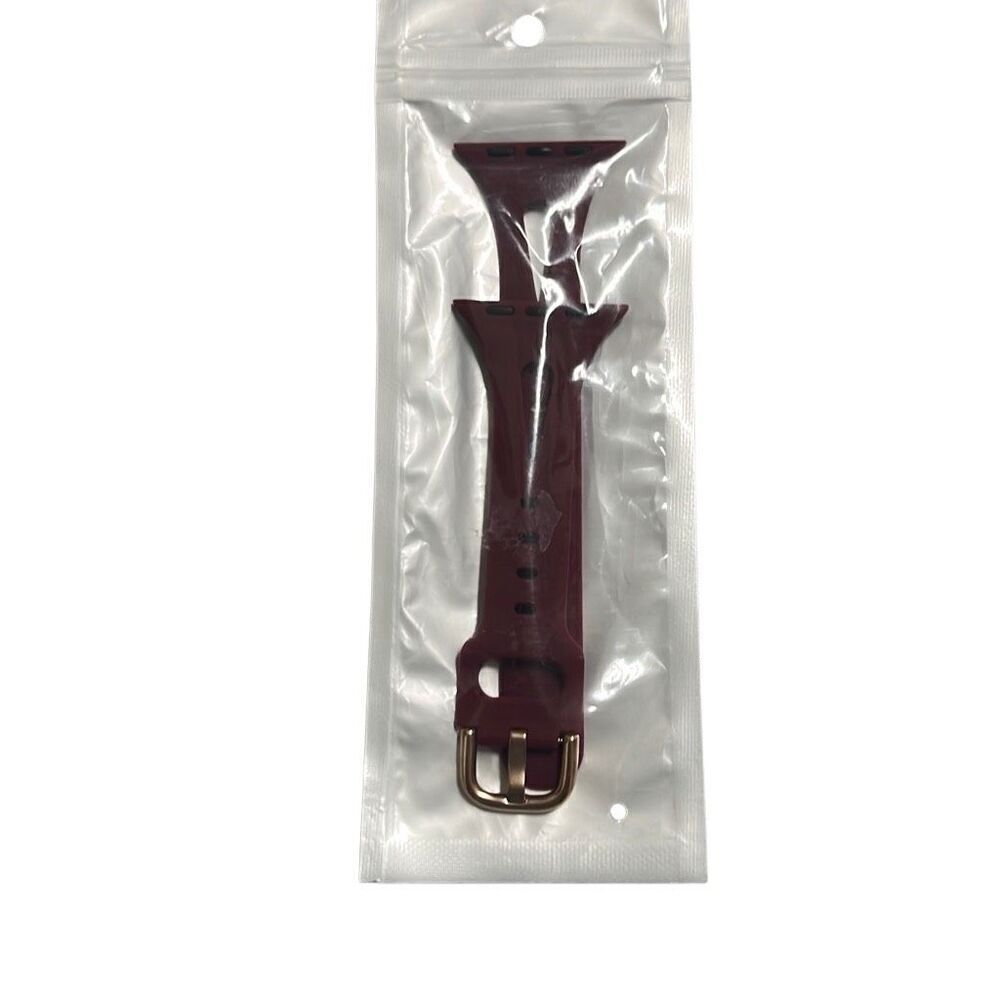 Apple Watch 42MM Adjustable Replacement Band Maroon Gold Buckle NEW‎